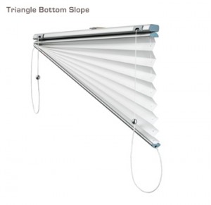 Verosol triangle bottom slope pleated blind